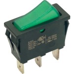 Bachmann 924.114 Einbau-Wippenschalter schwarz/grün 16(8)A 250V 1-polig 