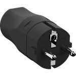 BACHMANN 960.101 Montagestecker schwarz, CEE 7/7 2-polig mit Schutzkontakt 