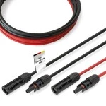 Digitus DK-SCEC66-0050 Solarkabel Verlängerung 5 m, 6 mm², MC4-Anschluss, PV-Kabel 1500 V DC, UV-beständig & wetterfest, 2 Kabel, 1x Schwarz, 1x Rot 