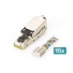 Digitus DN-93631-10 CAT 6A Feldstecker, STP mit Staubschutzkappe, Knickschutz - 10 Stk. 