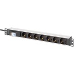 Digitus DN-95439 Aluminium Steckdosenleiste, 7-fach mit Leitungsschutzschalter 