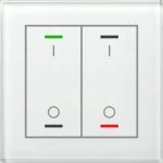 MDT BE-GTL2TW.B1 KNX Glastaster II Light 2-fach, RGBW, Temperatursensor, Weiß, Schalten 