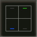 MDT BE-GTL40S.01 KNX Glastaster II Light 4-fach RGBW Schwarz Neutral 