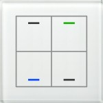 MDT BE-GTL4TW.01 KNX Glastaster II Light 4-fach, RGBW, Temperatursensor, Weiß, Neutral 