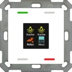 MDT BE-TAS55T4.01 KNX Taster Smart 55 4-fach mit Farbdisplay und T-/F-Sensor, Reinweiß glänzend 