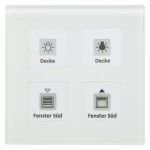 MDT RF-GTT4W.01 KNX RF+ Funk Glastaster Plus 4-fach mit Aktor, Weiß 