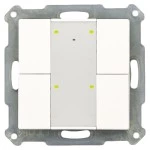 MDT RF-TA55A4.01 KNX RF+ Funk Taster Plus 4-fach mit Aktor, 55 mm, Reinweiß glänzend 