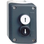 Schneider Electric XALD222 Aufbaugehäuse, Harmony XALD, Kunststoff, dunkelgrau, 2 Drucktaster, weiß, schwarz, Pfeile Auf-Ab, 22mm, 2S 