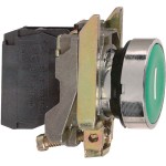 Schneider Electric XB4BA31 Drucktaster, Harmony XB4, Metall, 22mm, grün, unbeschriftet, tastend, Schraubklemme, 1S 