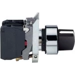 Schneider Electric XB4BD41 Wahlschalter, Knebelschalter, Harmony XB4, Metall, 22mm, schwarz, 2 Stellungen, rastend, 2S 