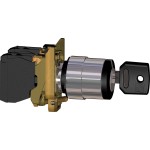 Schneider Electric XB4BG21 Schlüsselschalter, Harmony XB4, Metall, 22mm, schwarz, 2 Stellungen, rastend, Ronis 455, 1S 