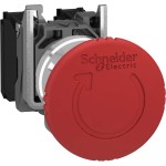 Schneider Electric XB4BS8442 Not-Aus/Not-Halt-Schalter, Harmony XB4, Metall, 22mm, rot, Pilz 40mm, Drehentriegelung, 1Ö 