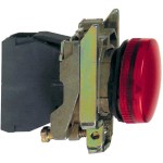 Schneider Electric XB4BVM4 Leuchtmelder, Harmony XB4, Metall, 22mm, rot, universelle LED, glatte Kalotte, Schraubklemme, 230-240V AC 
