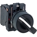 Schneider Electric XB5AD33 Wahlschalter, Knebelschalter, Harmony XB5, Kunststoff, schwarz, 3 Stellungen, 22mm, rastend, 2S 