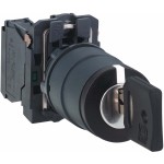 Schneider Electric XB5AG41 Schlüsselschalter, Harmony XB5, Kunststoff, schwarz, 2 Stellungen, 22mm, rastend, Ronis 455, 1S 