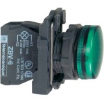 Schneider Electric XB5AVM3 Leuchtmelder, Harmony XB5, Kunststoff, grün, 22mm, universelle LED, glatte Kalotte, 230-240V AC 