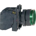 Schneider Electric XB5AW3365 Leuchtdrucktaster, grün, flach, 1S+1Ö, tastend, +BA 9s 250V 2,4W 