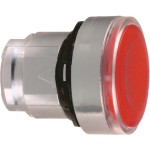 Schneider Electric ZB4BH0483 Leuchtdrucktaster, Frontelement, Harmony XB4, Metall, 22mm, rot, für universelle LED, rastend, für Einlegeschild 