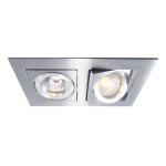 Deko-Light 110101 Einbaustrahler, Kardan II Eckig, 2x max. 50 W MR16, Silber, Spannungskonstant, 1 