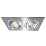 Deko-Light 111821 Einbaustrahler, Modula II Eckig, Tilt, 2x max 50 W MR16, Silber, Spannungskonsta 