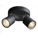 Deko-Light 348173 Deckenaufbauleuchte, Librae Round II, 2x max. 50 W GU10, Schwarz, 220-240 V/AC, 