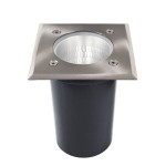 Deko-Light 730477 Bodeneinbauleuchte, Phakt Eckig Set, 1x max. 9 W E27, Silber, 220-240 V/AC, 50 / 