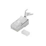 ASSMANN AK-219604 DIGITUS Modularstecker für Rundkabel, CAT 6A, geschirmt, Pass through Stecker 