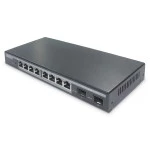 ASSMANN DN-95344 DIGITUS 8-Port Gigabit PoE Netzwerkswitch, Desktop, L2 managed, 2 Uplinkports, SFP, 86 W, af/at 