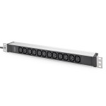 ASSMANN DN-95426 DIGITUS Steckdosenleiste mit Aluminiumprofil, 12-fach, 2 m Zuleitung Schutzkontaktstecker 
