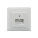 Rutenbeck 13010247 UAE-Anschlussdose 2-fach Unterputz 2 x 8-polig 2 x 8 Schraubkontakte mit Spreizkrallen reinweiß (ähnlich RAL 9010) 