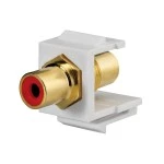 Rutenbeck 17000604 Cinch-Keystone, weiß, (Buchse/Buchse), für Montageadapter KMK-MA Up und andere Keystone-Aufnahmen, reinweiß (ähnlich RAL 9010) 