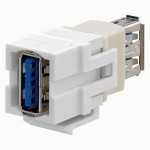 Rutenbeck 17010650 USB-Keystone, USB 3.0, USB-A (Buchse/Buchse), für Montageadapter KMK-MA Up und andere Keystone-Aufnahmen, reinweiß (ähnlich RAL 9010) 