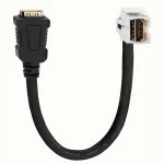 Rutenbeck 17010652 HDMI-Keystone (Buchse/Buchse), für Montageadapter KMK-MA Up und andere Keystone-Aufnahmen, mit Kabelpeitsche (20 cm), reinweiß (ähnlich RAL 9010) 