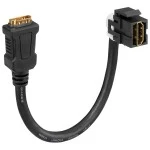 Rutenbeck 17010662 HDMI-Keystone (Buchse/Buchse), für Montageadapter KMK-MA Up und andere Keystone-Aufnahmen, mit Kabelpeitsche (20 cm), schwarz (ähnlich RAL 9005) 