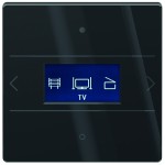 Theben 4804418 Glas-Raumcontroller LUXORliving schwarz mit integriertem Raumtemperaturregler und LC-Display, 10 frei 