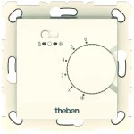 Theben 7480300 Elektronischer Unterputz-Raumthermostat mit Stellrad, Modus-Schalter Ein/Aus/Kühlen 