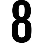 RZB 99222.013.8 Ziffer '8' schwarz 100mm 