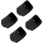 Shelly Plug & Play Plug M Gen3 Black · 4er Set · Smarter Zwischenstecker 