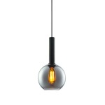 ISOLED 115631 Pendelleuchte, black concave Glas 