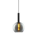 ISOLED 115632 Pendelleuchte, black concave Glas 