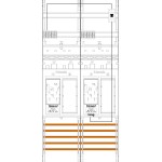 f-tronic 7141029 Zählerfeld ER26-16L-PV, 2-feldrig,H=1050mm,2-eHZ 16mm², Kaskade, 1 HSP, 2 Res. 