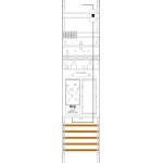 f-tronic 7141176 Zählerfeld ER6LDS-PV,1-feldrig, H=1050mm,1-eHZ mit DS, Kaskade, 1 HSP, 1 Res. 