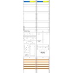 f-tronic 7143169 Zählerfeld ER9DSVR6, 2-feldrig, H=1350mm, 1-eHZ mit DS, 1 Res., 1 TRE 