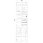 f-tronic 7160113 Zähleranschlusssäule 2-feldrig, H=2010mm, 2-eHZ, ohne Haube, ZSA202-2-2eHZ-APZ-HAK-HO 
