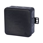 f-tronic 7340165 FR Abzweigkasten E1200sw, 80x80x37mm, IP55, sw/gr, mit Durchstoßmembran 