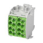 f-tronic 7730007 Hauptleitungsabzweigklemme, 25mm², 1polig, CU, grün/gelb, Doppelblock, HLAK1p25Dgnge 