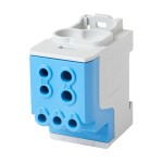 f-tronic 7730043 Unterverteilungsblock 200A, 1polig, blau, CU, UVB200bl, 1x70mm²+1x35mm²+6x16mm² 