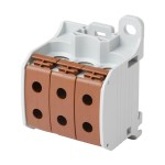 f-tronic 7730066 Reihenklemme 50mm², 1polig, 6 Anschlüsse, braun, CU/AL, RKA50-1-6br 
