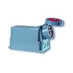 PC Electric 145-6 Wanddose 125A 5p 5-polig 6h CEE-Wandsteckdose rot Kunststoff IP67 Schraubklemme CuZn 