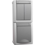 Panasonic 90591082-DE Steckdose/Seriensch.-Kombi senkr.FR-AP IP54 gr 